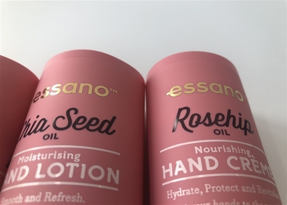 Pink Color Hand Crean Tube Packaging Hot Stamping Gold Black Flip Top Cap