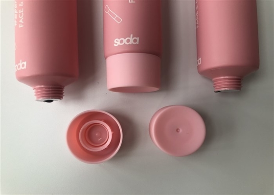 Pink Color Silk Screen Printing Plastic Tube Packing With Matt Screw On Cap Body Gel
