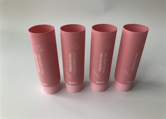 Pink Color Silk Screen Printing Plastic Tube Packing With Matt Screw On Cap Body Gel